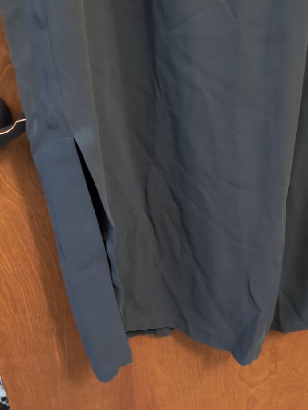 Eileen Fisher Dark Grey Silk Pants With Side Slits - Picture 3 of 6